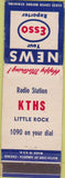 Matchbook Cover - KTHS Radio Little Rock AR Esso oil gas WORN
