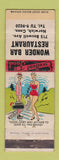 Matchbook Cover - Wonder Bar Restaurant Norwich CT hillbilly