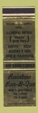 Matchbook Cover - Rainbow BBQ Detroit MI Pizza WEAR