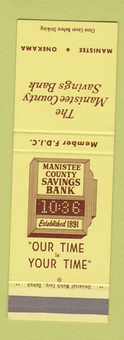 Matchbook Cover - Manistee County Savings Bank MI Onekama SAMPLE