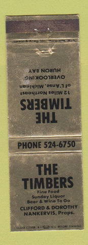 Matchbook Cover - Timbers Restaurant L'Anse MI WEAR