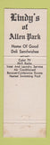 Matchbook Cover - Allen Park Motor Lodge MI