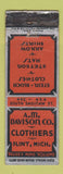 Matchbook Cover - AM Davison Men's Clothes Flint MI Stetson Hats WEAR