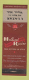 Matchbook Cover - Holland Racine Shoes Lazar Wayne MI