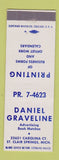 Matchbook Cover - Daniel Graveline Advertising Calendars St Clair Springs MI
