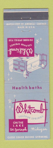 Matchbook Cover - Whitcomb Sulphur Springs St Joseph MI