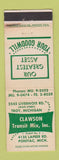 Matchbook Cover - Clawson Transit Mix Pontiac Troy MI WEAR