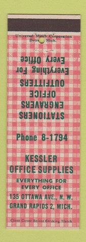 Matchbook Cover - Kessler Office Supply Grand Rapids MI
