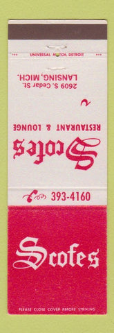 Matchbook Cover - Scofe's Restaurant Lansing MI