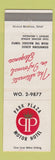 Matchbook Cover - Park Plaza Motor Hotel Detroit MI