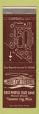 Matchbook Cover - First Peoples State Bank Traverse City MI