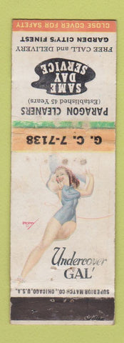Matchbook Cover - Paragon Cleaners Garden City NY? Pinup WORN