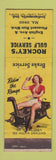 Matchbook Cover - Rockey's Gulf oil gas Indianapolis IN pinup