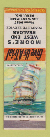 Matchbook Cover - Moore's West End Real Gas oil Peru IN