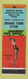 Matchbook Cover - Bill's Shell oil gas Elgin IL Something Like This pinup