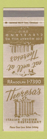 Matchbook Cover - Theresa's Restaurant Italian Cleveland OH WEAR