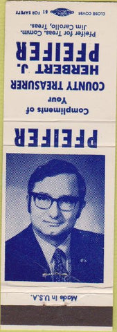 Matchbook Cover - herbert Pfeifer County Treasurer Columbus OH