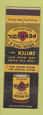 Matchbook Cover - Pennzoil oil WEAR