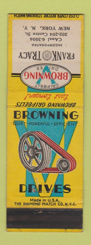 Matchbook Cover - Browning Drives Frank Tracy New York City