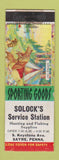 Matchbook Cover - Solock's Service oil gas Sayre PA Surprise Visit