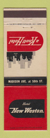 Matchbook Cover - Hotel New Weston New York City Knott