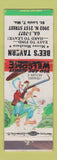 Matchbook Cover - Bee's Tavern St Louis MO hillbilly Surprise WEAR