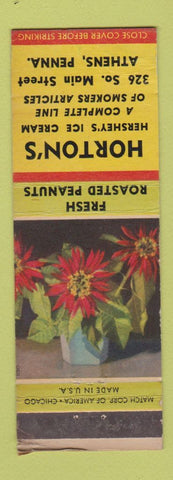 Matchbook Cover - Horton's Athens PA Hershey's Ice Cream WORN