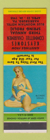 Matchbook Cover - Keystone Match Club Frolic Harrisburg PA 1955 pinup