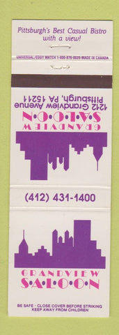 Matchbook Cover - Grandview Saloon Pittsburgh PA