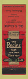 Matchbook Cover - Racine Shoes for Men Dubuque IA Geo Klauer