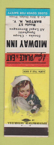 Matchbook Cover - Midway Inn Barton NY restaurant