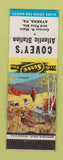 Matchbook Cover - Covey's Atlantic oil gas Athens PA Cornered