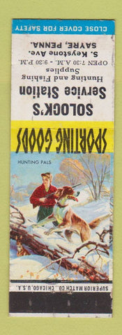 Matchbook Cover - Solock's Service oil gas Sayre PA Hunting Pals