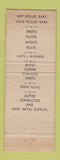 Matchbook Cover - Woodward Roofing Materials Iron Steel Albany NY