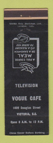 Matchbook Cover - Vogue Cafe Victoria BC