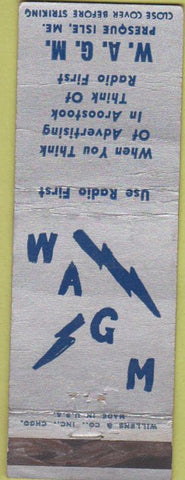 Matchbook Cover - WAGM Radio Presque Isle ME WEAR
