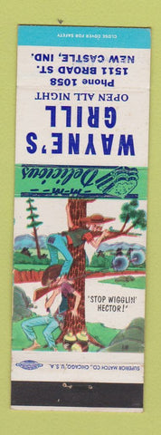 Matchbook Cover - Wayne's Grill New Castle IN Stop Wigglin
