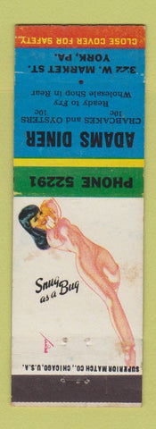 Matchbook Cover - Adams Diner York PA Snug as a Bug WEAR