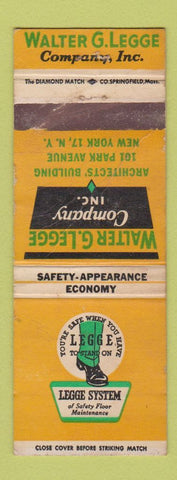 Matchbook Cover - Walter Legge Safety Floor Maintenance New York City WORN