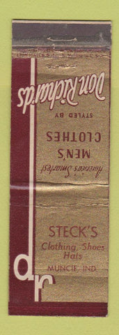 Matchbook Cover - Don Richards Men's Clothes Muncie IN Steck's feature