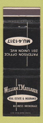 Matchbook Cover - William Massaker Real Estate Insurance