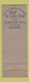 Matchbook Cover - Murray's Restaurant Montreal QC Toronto Ottawa ON girlie