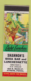 Matchbook Cover - Shannon's Soda Bar Lunch Athens PA Surprise Visit