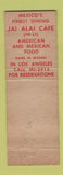 Matchbook Cover - Jai Alai Games Tijuana Mexico