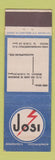 Matchbook Cover - Josi Assurances Verzekeringen Belgium