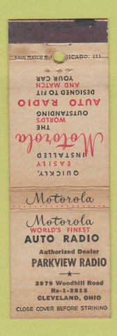 Matchbook Cover - Motorola Car Radio Cleveland OH WORN