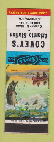 Matchbook Cover - Covey's Atlantic oil gas Athens PA Hooked