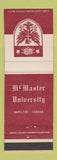 Matchbook Cover - McMaster University Hamilton ON