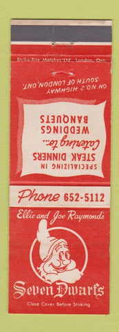 Matchbook Cover - Seven Dwarfs Restaurant London ON