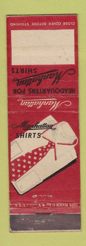 Matchbook Cover - Manhattan Men's Shirts WEAR